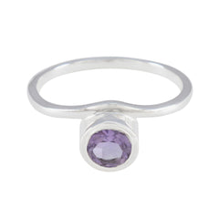Jiwoo Romantic Purple Solitaire Ring Amethyst Purple