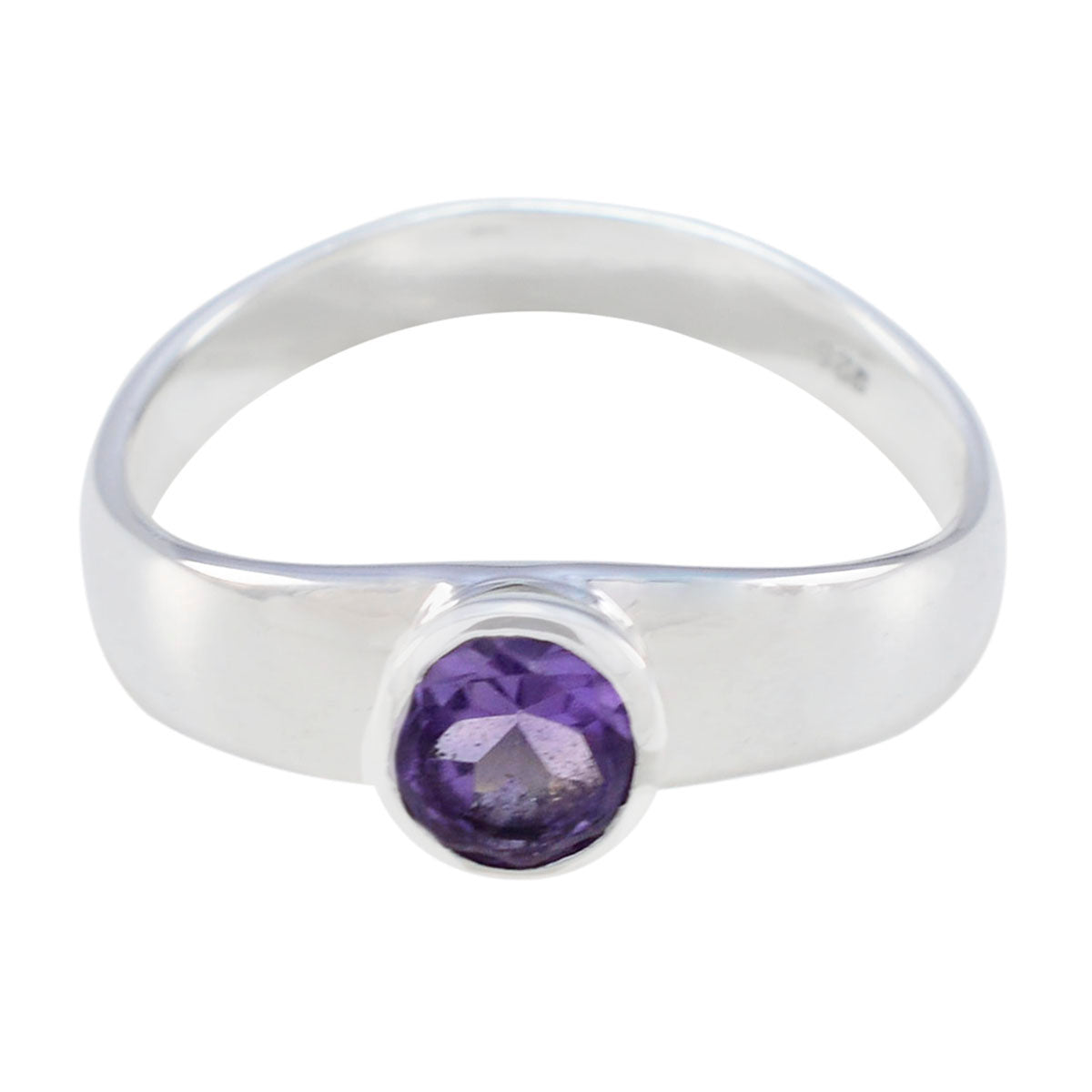 Chen Purple Solitaire Ring with Amethyst Gemstone Amethyst Purple