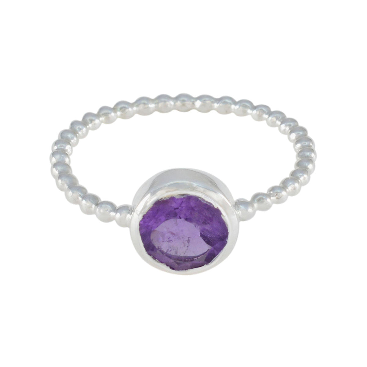 Kristine Twist Purple Solitaire Ring Amethyst Purple