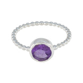 Kristine Twist Purple Solitaire Ring Amethyst Purple