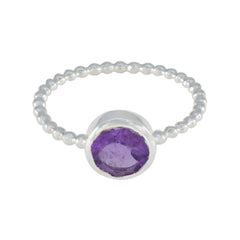 Kristine Twist Purple Solitaire Ring Amethyst Purple