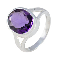 Olivia Purple Solitaire Ring with Oval Gemstone