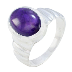 Agustina Purple Solitaire Ring with Silver Band