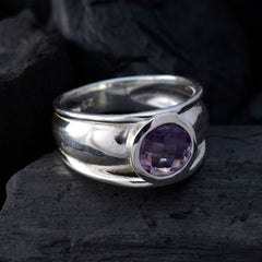 Angel Contemporary Purple Solitaire Ring