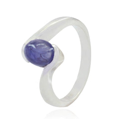 Yan Purple Solitaire Ring in Sleek Sterling Silver