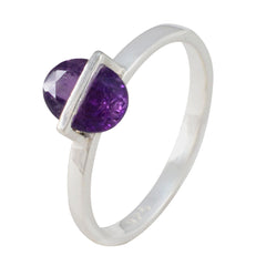 Emi Purple Solitaire Ring Sterling Silver Gemstone