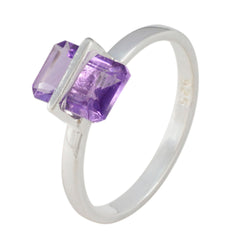 Emily Graceful Purple Solitaire Ring