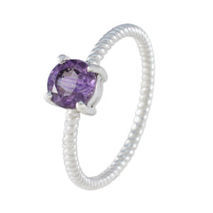 Abigail Twist Purple Solitaire Ring