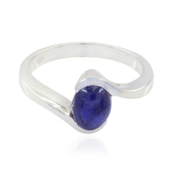 Yan Purple Solitaire Ring in Sleek Sterling Silver Amethyst Purple