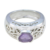 Yasmin Filigree Purple Solitaire Ring Amethyst Purple