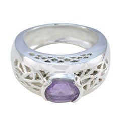 Yasmin Filigree Purple Solitaire Ring Amethyst Purple