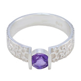Liyana Sophisticated Purple Solitaire Ring Amethyst Purple