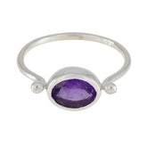 Bianca Trendy Purple Solitaire Ring Amethyst Purple
