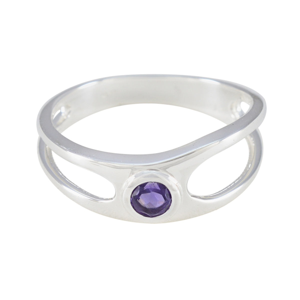 Harper Abstract Purple Solitaire Ring Amethyst Purple
