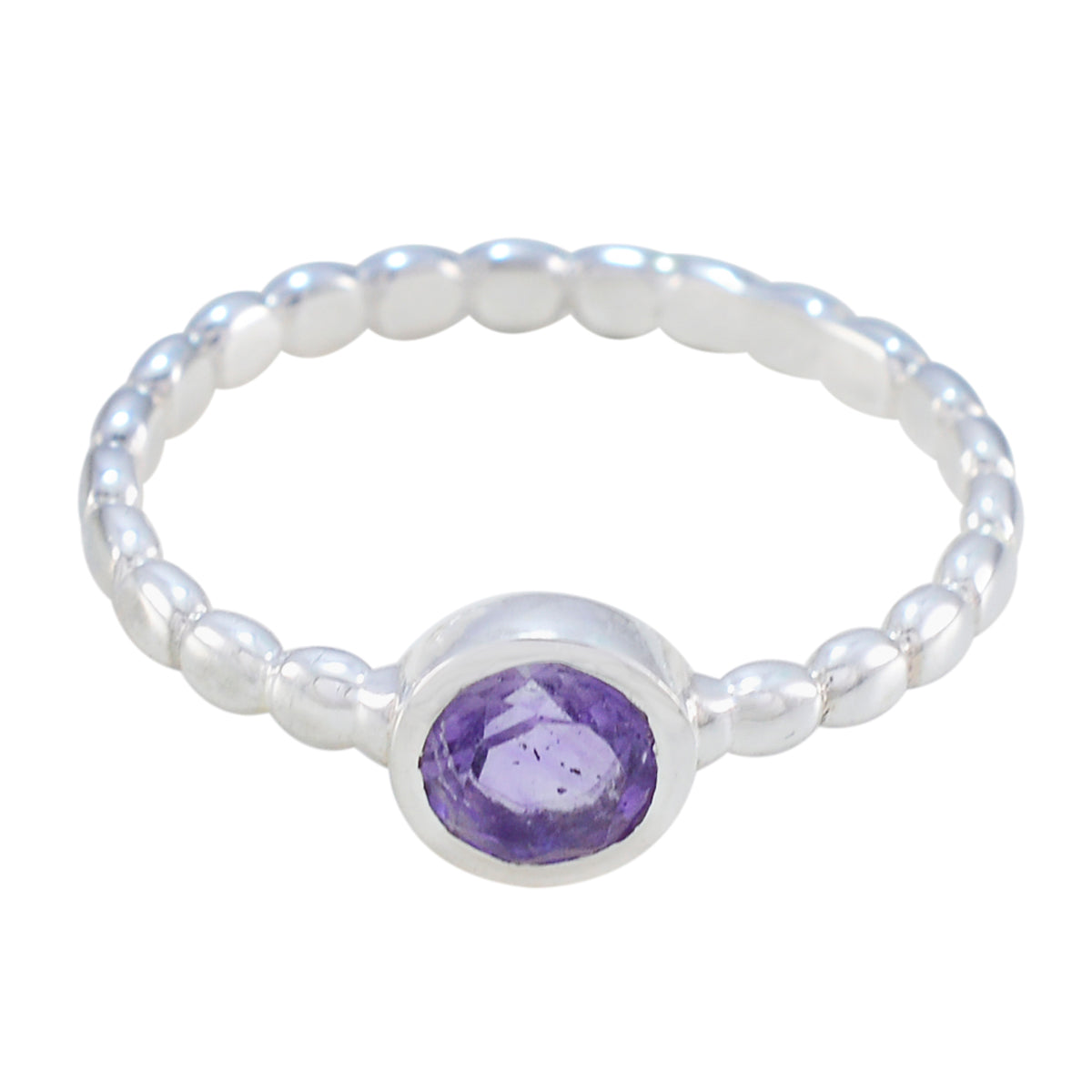 Florencia Trendy Purple Solitaire Ring Amethyst Purple