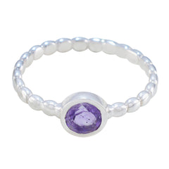 Florencia Trendy Purple Solitaire Ring Amethyst Purple