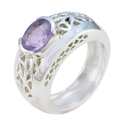 Yasmin Filigree Purple Solitaire Ring