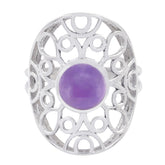 Charlotte Filigree Purple Solitaire Ring Amethyst Purple