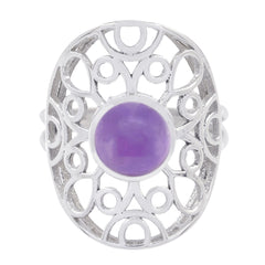 Charlotte Filigree Purple Solitaire Ring Amethyst Purple