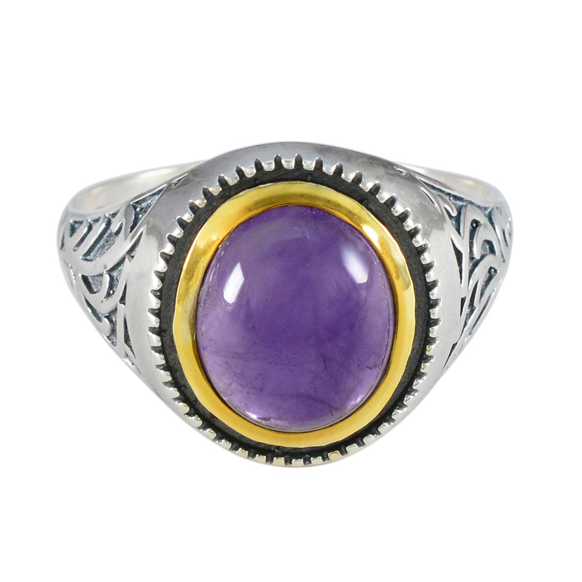 Siti Filigree Purple Solitaire Ring Amethyst Purple