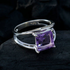 Alice Purple Solitaire Ring in Sterling Silver