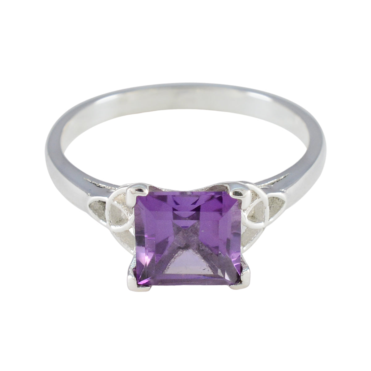 Scarlett Abstract Purple Solitaire Ring Amethyst Purple