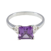 Scarlett Abstract Purple Solitaire Ring Amethyst Purple
