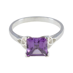 Scarlett Abstract Purple Solitaire Ring Amethyst Purple