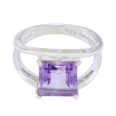 Alice Purple Solitaire Ring in Sterling Silver Amethyst Purple