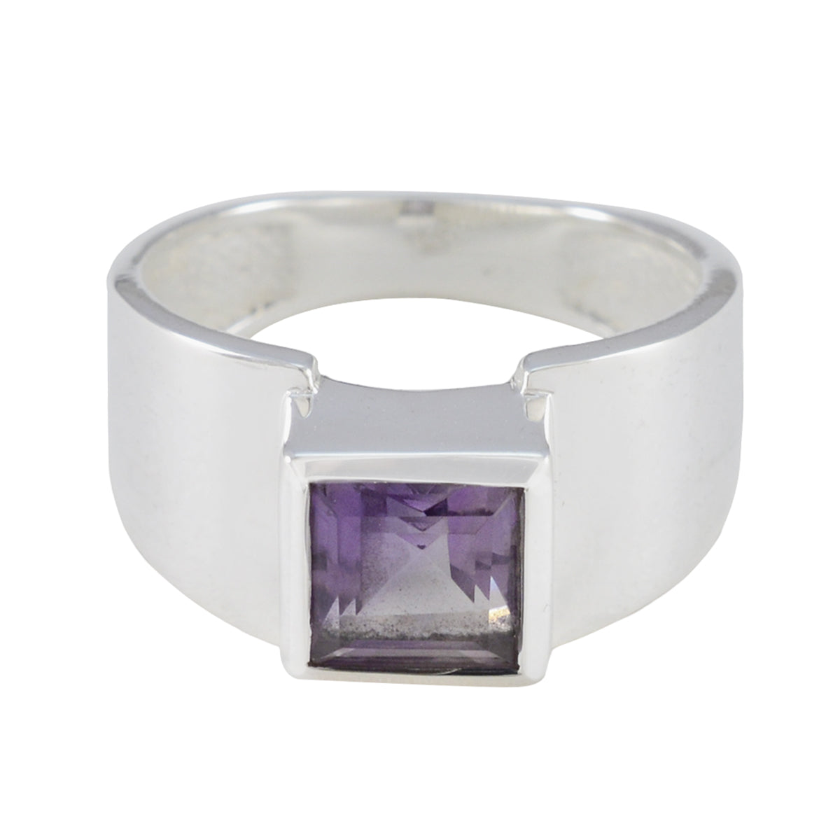 Daniela Contemporary Purple Solitaire Ring Amethyst Purple