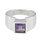 Daniela Contemporary Purple Solitaire Ring Amethyst Purple