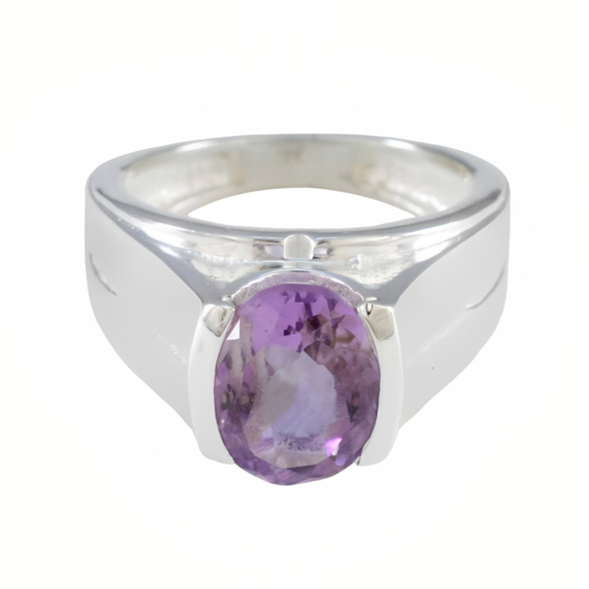 Ananya Cultural Purple Solitaire Ring Amethyst Purple