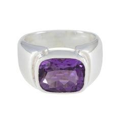 Natcha Contemporary Purple Solitaire Ring Amethyst Purple