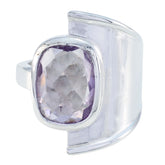 Andrea Signet Purple Solitaire Ring Amethyst Purple