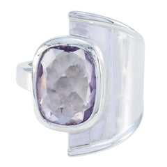 Andrea Signet Purple Solitaire Ring Amethyst Purple