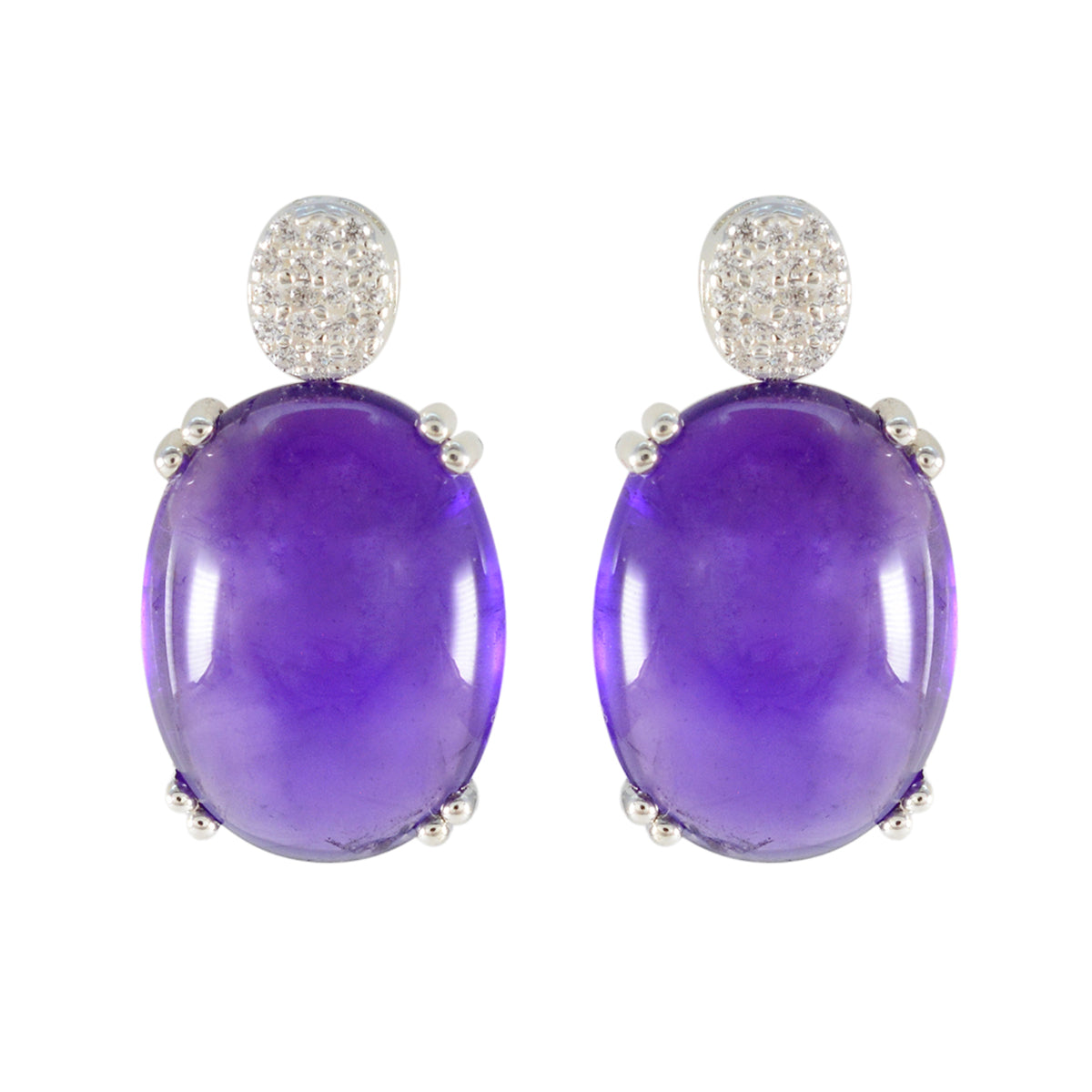 Fernanda Purple Stud Earrings Online for Everyday Wear Amethyst Purple Stud