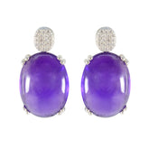 Fernanda Purple Stud Earrings Online for Everyday Wear Amethyst Purple Stud