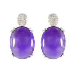 Fernanda Purple Stud Earrings Online for Everyday Wear Amethyst Purple Stud