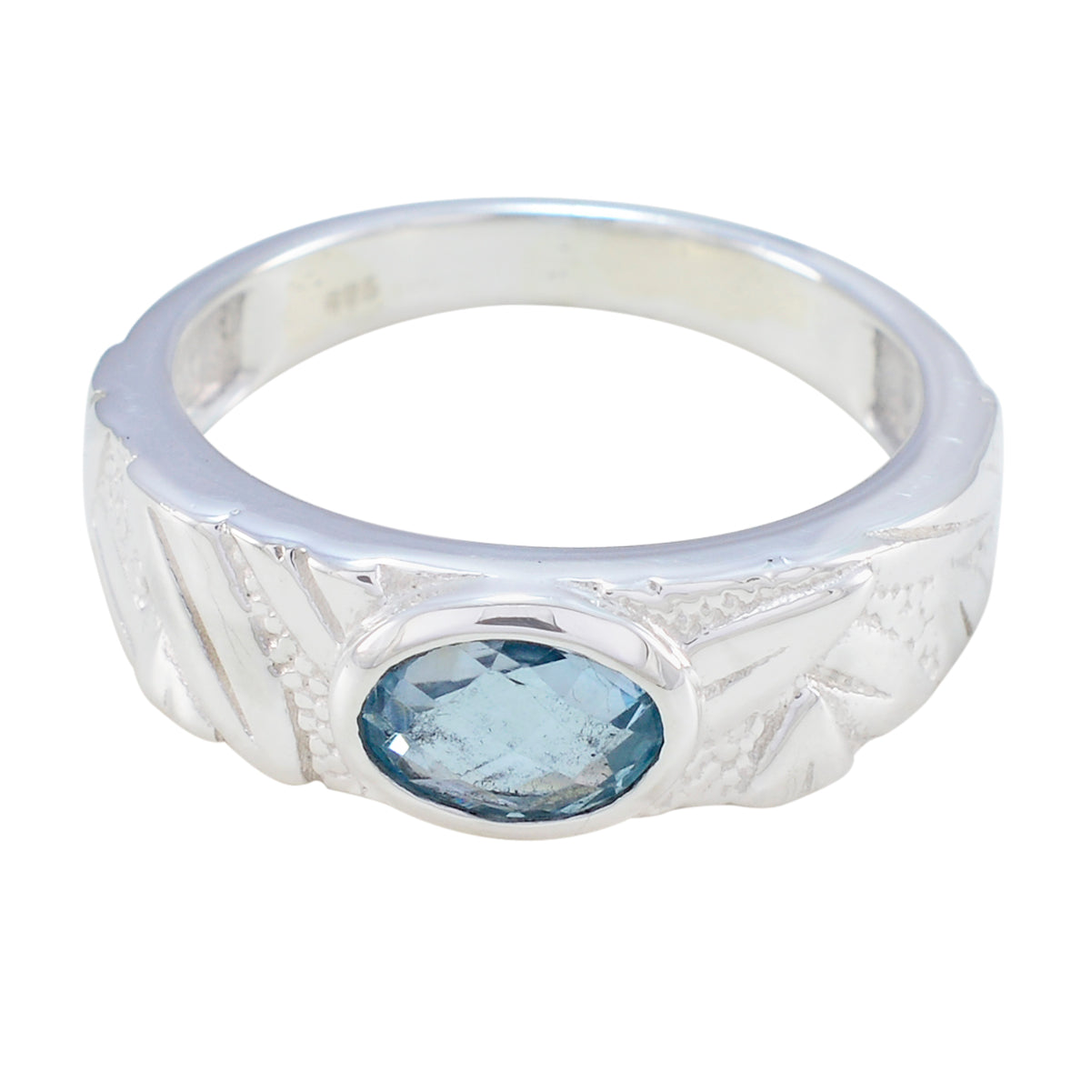 Putri Sophisticated Blue Solitaire Ring Blue Topaz Blue
