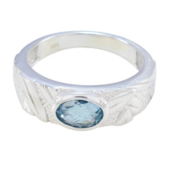 Putri Sophisticated Blue Solitaire Ring Blue Topaz Blue