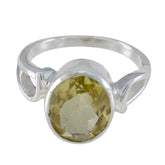Putri Yellow Solitaire Ring for Everyday Glam Lemon Quartz Yellow