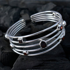 Nora Red Cuff Bracelet with Gemstone Accents