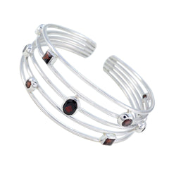 Nora Red Cuff Bracelet with Gemstone Accents