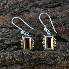 Riley Red Dangle Earrings with Gemstone Detail