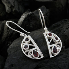 Camila Red Dangle Earrings India - Stylish Silver Design