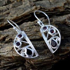 Camila Red Dangle Earrings India - Stylish Silver Design