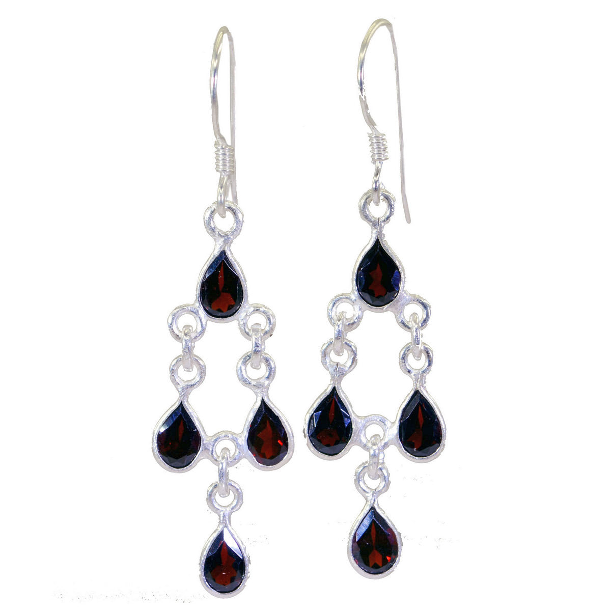 Rebeca Red Dangle Earrings for Stylish Everyday Wear Garnet Red Dangle