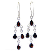 Rebeca Red Dangle Earrings for Stylish Everyday Wear Garnet Red Dangle
