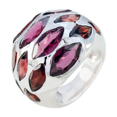 Camila silver ring featuring multiple red gemstones in an armor style red gemstone armor ring