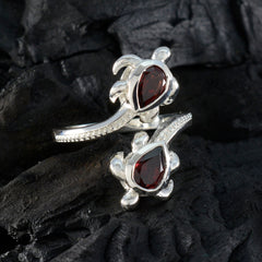Carolina silver ring with two red gemstones designed as a red gemstone fashion ring